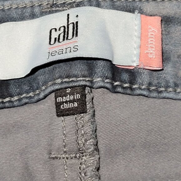 Cabi Skinny Jeans Womens Size 2 Low Rise Blue Grid Plaid Denim Pants - Picture 6 of 6